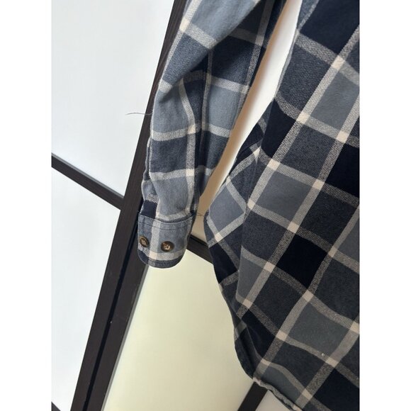 Carhartt Original Fit Blue Plaid Button Down Shirt Men's Medium Cowboy Western - Picture 11 of 13